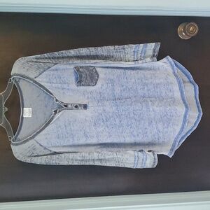 Blue and Gray Women's Top